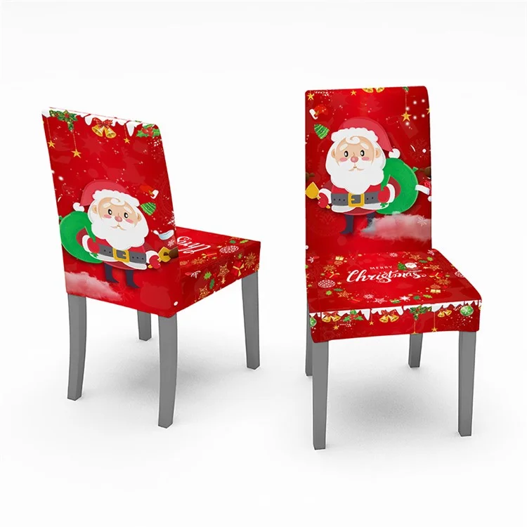 Christmas Style Elastic Chair Cover Xmas New Year Festival Home Decoration - Red/Santa Claus