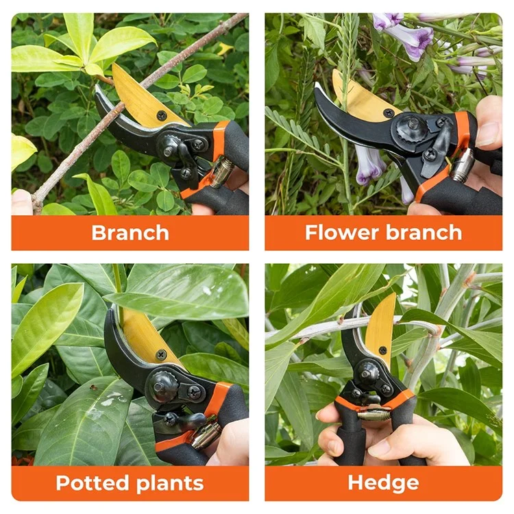 Professional Gardening Branch Pruning Shears Pruner Garden Clippers Hedge Shears Hand Tool with Safety Lock