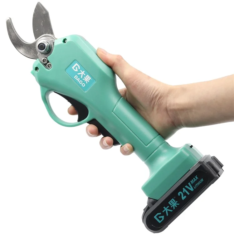 Dago 21V de Poda Elétrica Tesouras de Gardinagem Sem Fio Fruta Recarregável Frutas de Fruta Arbustos Arbustos de Arbustos (bateria de 1pc) - Plugue do Reino Unido