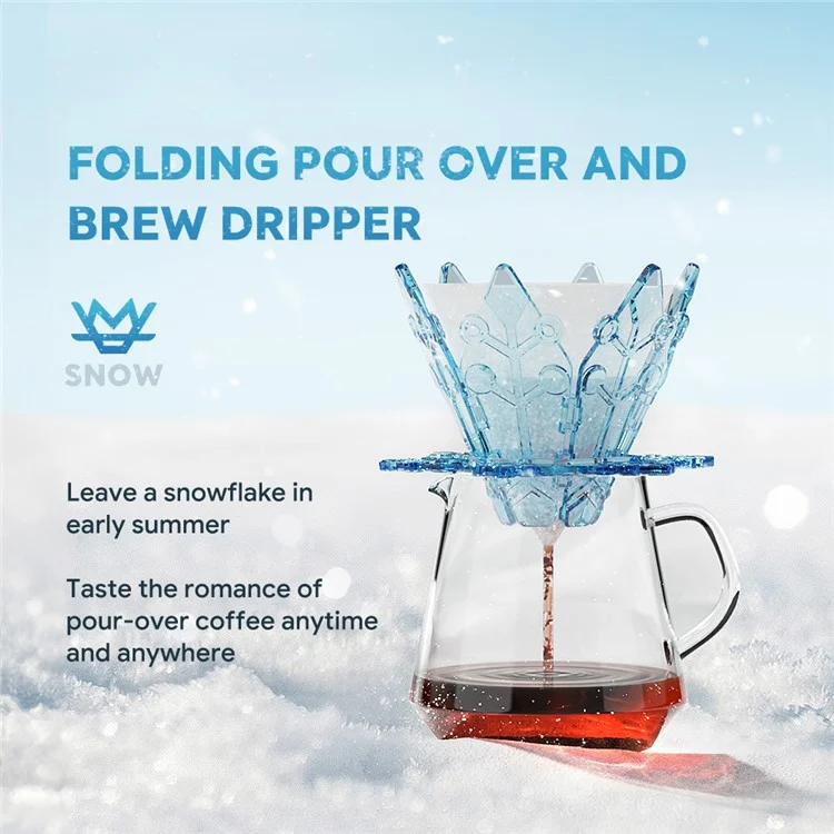 ICAFILAS PA2306 Pliable Pour Over & Brew Dripper Set avec 40 Pièces Papier Filtre Thé Café Pliable Tasse Filtre (No FDA, Sans BPA) - Bleu