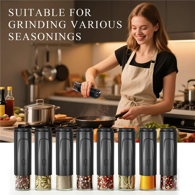 EG-06 100ml Electric Spice Grinder USB Rechargeable Automatic Miller for Peppercorn Salt Seasoning (BPA Free, No FDA)