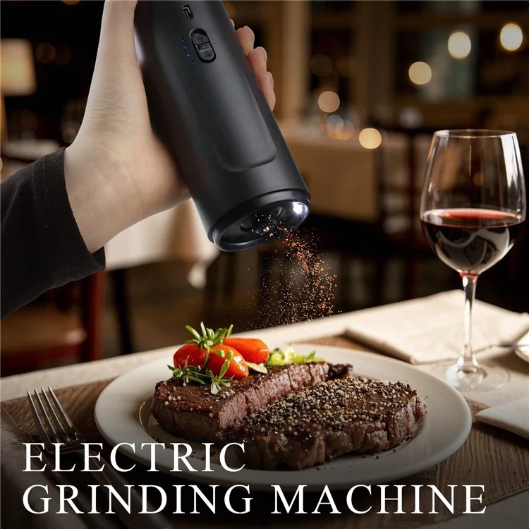 EG-06 100ml Electric Spice Grinder USB Rechargeable Automatic Miller for Peppercorn Salt Seasoning (BPA Free, No FDA)