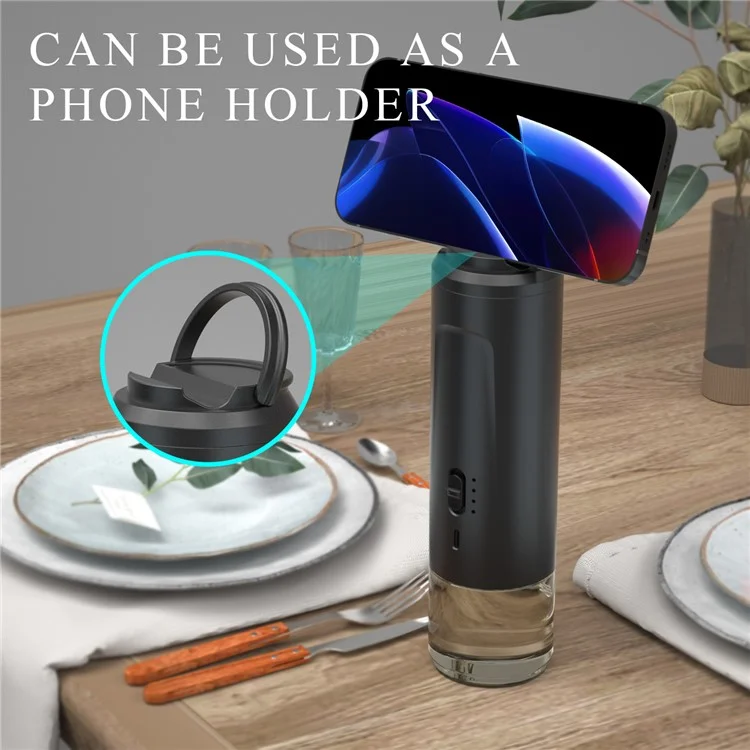 EG-06 100ml Electric Spice Grinder USB Rechargeable Automatic Miller for Peppercorn Salt Seasoning (BPA Free, No FDA)