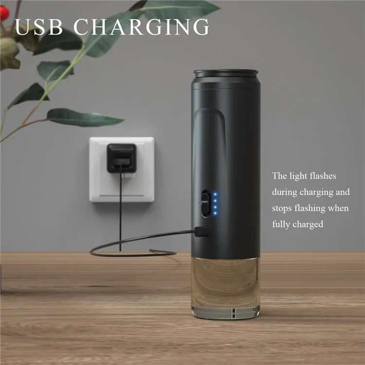 EG-06 100ml Electric Spice Grinder USB Rechargeable Automatic Miller for Peppercorn Salt Seasoning (BPA Free, No FDA)