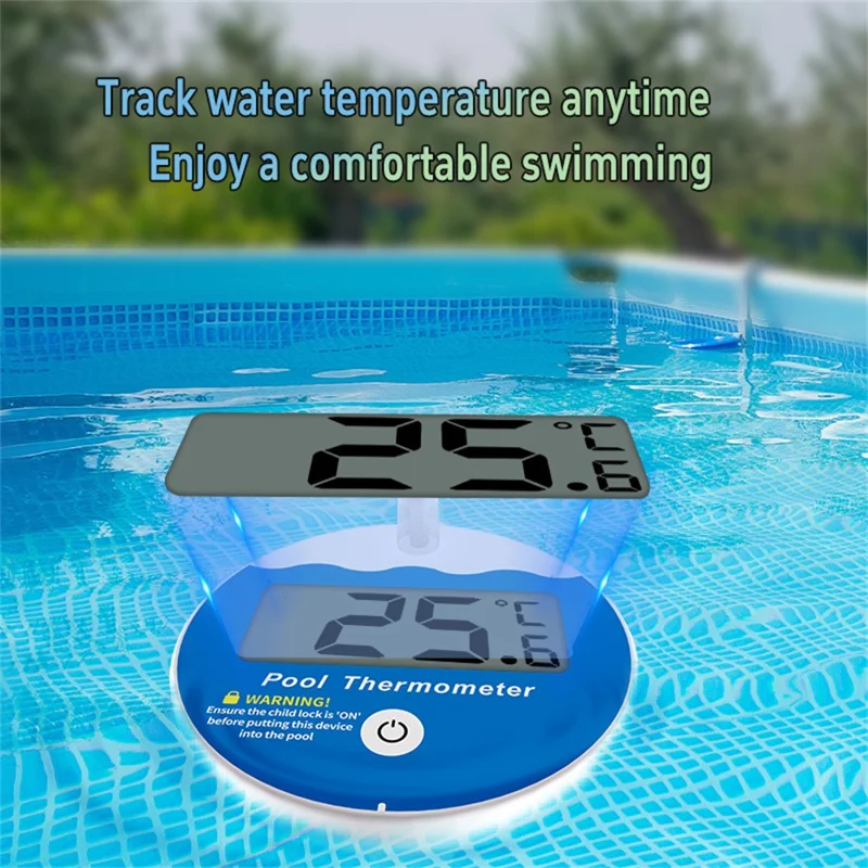 TS-PL09 IP68 Waterproof Pool Thermometer Floating Digital LCD Temperature Gauge for Swimming Pool Hot Tub