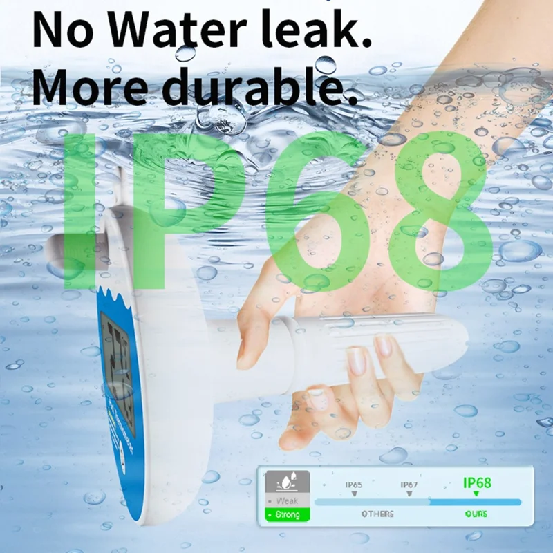 TS-PL09 IP68 Waterproof Pool Thermometer Floating Digital LCD Temperature Gauge for Swimming Pool Hot Tub