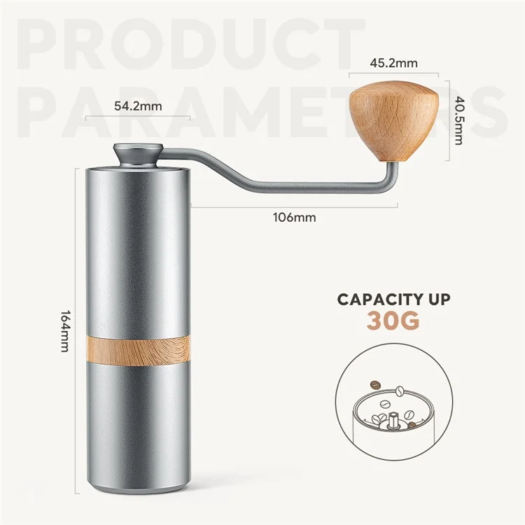ICAFILAS GM2213 Manual Coffee Grinder Coffee Bean Hand Grinder (BPA Free, No FDA Certificate)
