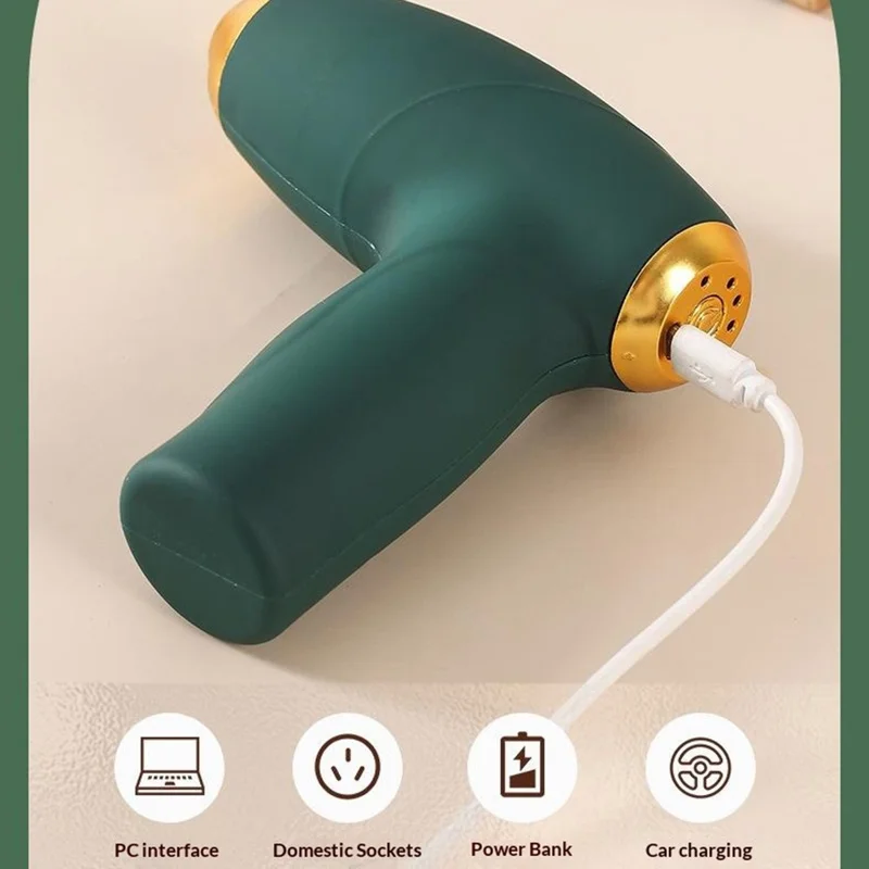 Portable Electric Whisk 3 Speed Settings Cordless USB Rechargeable Hand Egg Mixer Baking Cake Egg Cream Tool (BPA Free, No FDA) - Green