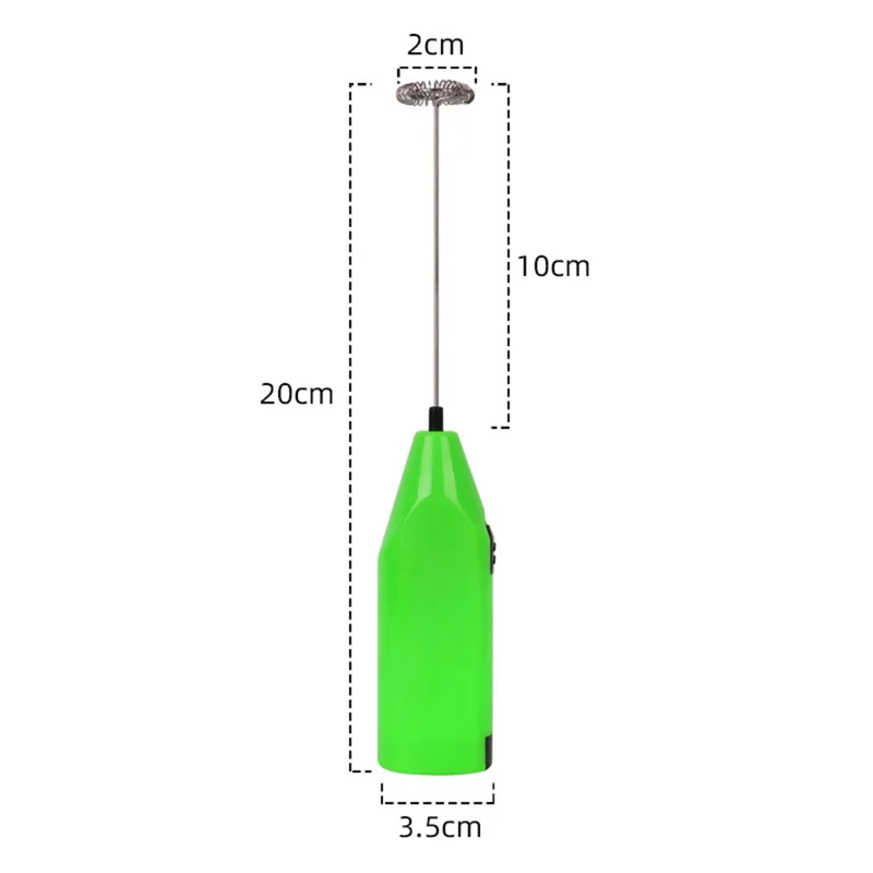F015 Handheld 304 Stainless Steel Electric Milk Frother Cappuccino Foamer (BPA Free, No FDA) - Green