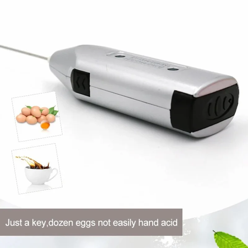 F015 Handheld 304 Stainless Steel Electric Milk Frother Cappuccino Foamer (BPA Free, No FDA) - Green