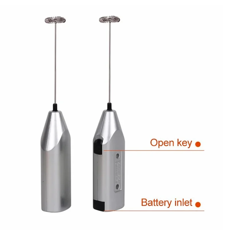 F015 Handheld 304 Stainless Steel Electric Milk Frother Cappuccino Foamer (BPA Free, No FDA) - Green