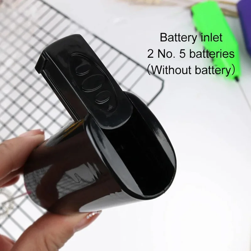 F015 Handheld 304 Stainless Steel Electric Milk Frother Cappuccino Foamer (BPA Free, No FDA) - Green