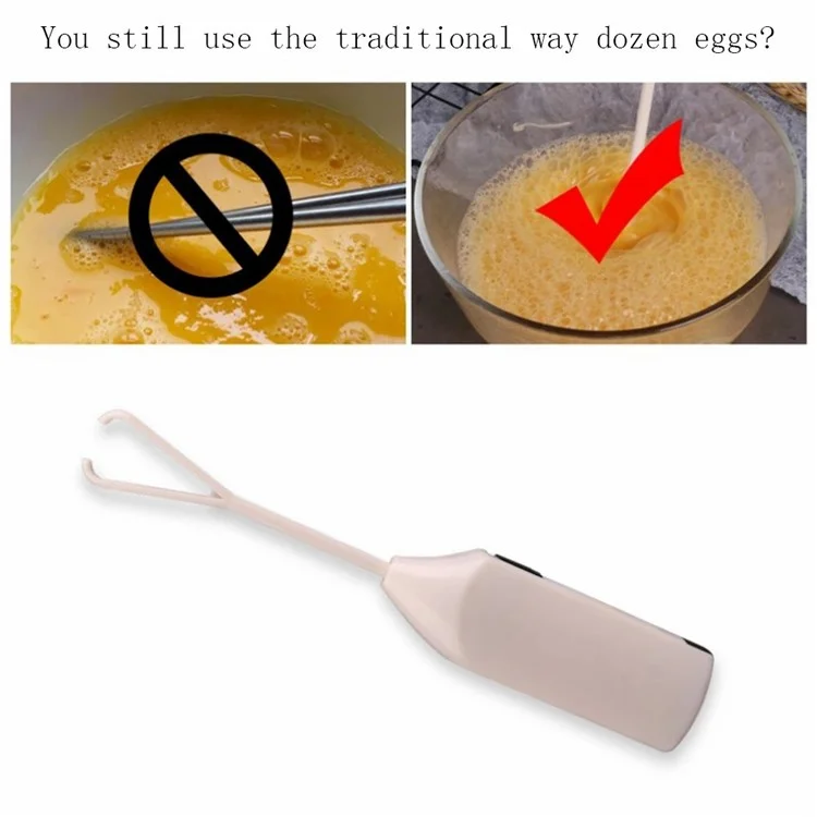 F019C Plastic Milk Frother Handheld Electric Whisk Coffee Frother Mixer (BPA-Free, No FDA Certified)