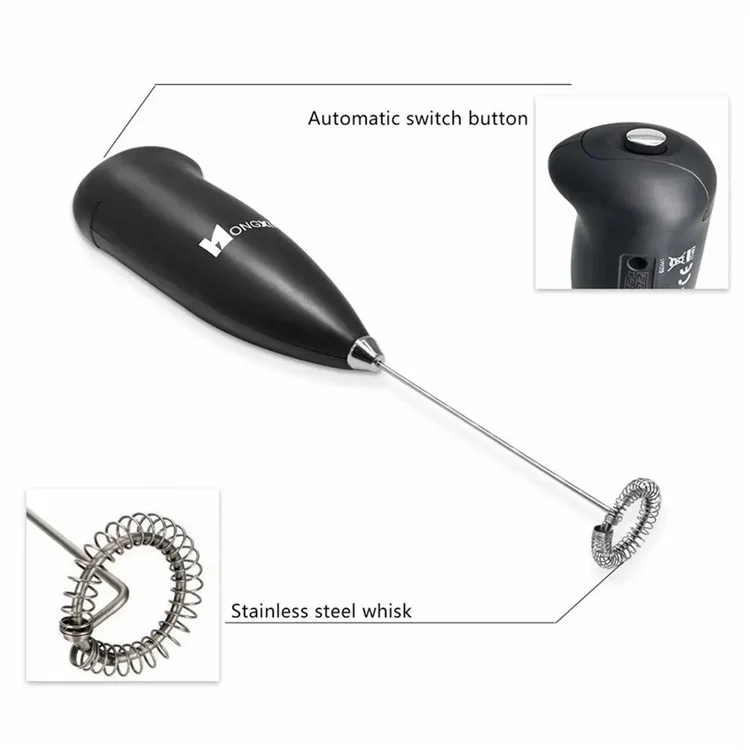 HONGXIN F009 Electric Foam Maker Rechargeable Egg Beater Handheld Milk Frother (No FDA Certification, BPA Free)