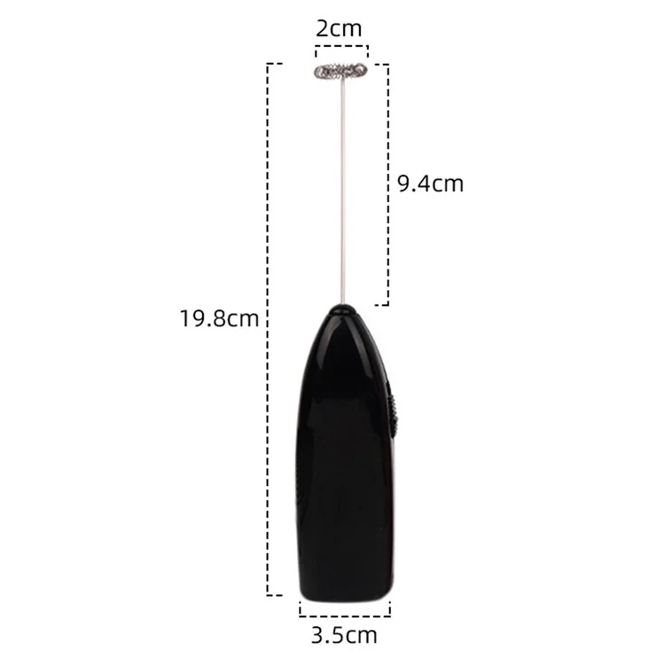 F016 Leistungsstarker Milchaufschäumer Handheld Schaumgerät Edelstahl Getränkemixer (BPA-frei, ohne FDA) - Schwarz