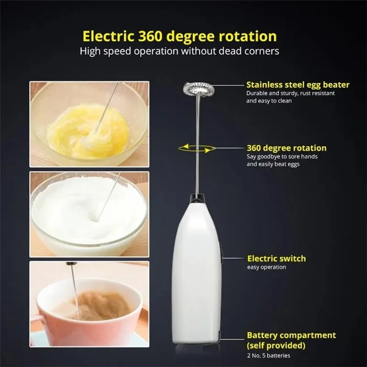 F016 Potente Frullatore di Latte Manuale Maker di Schiuma in Acciaio Inossidabile Mixer per Bevande (Senza BPA, No FDA) - Rosa