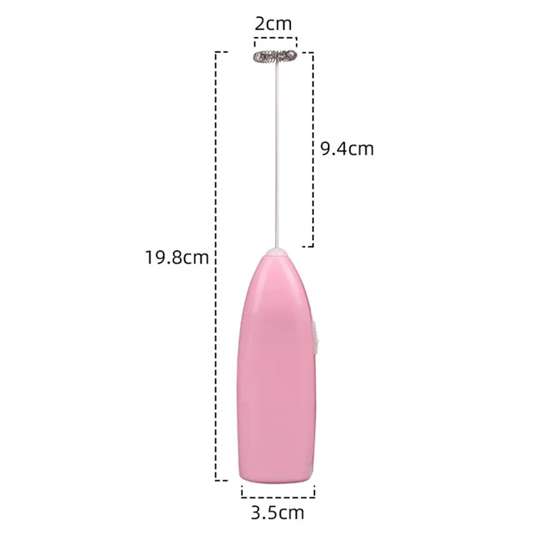 F016 Potente Frullatore di Latte Manuale Maker di Schiuma in Acciaio Inossidabile Mixer per Bevande (Senza BPA, No FDA) - Rosa
