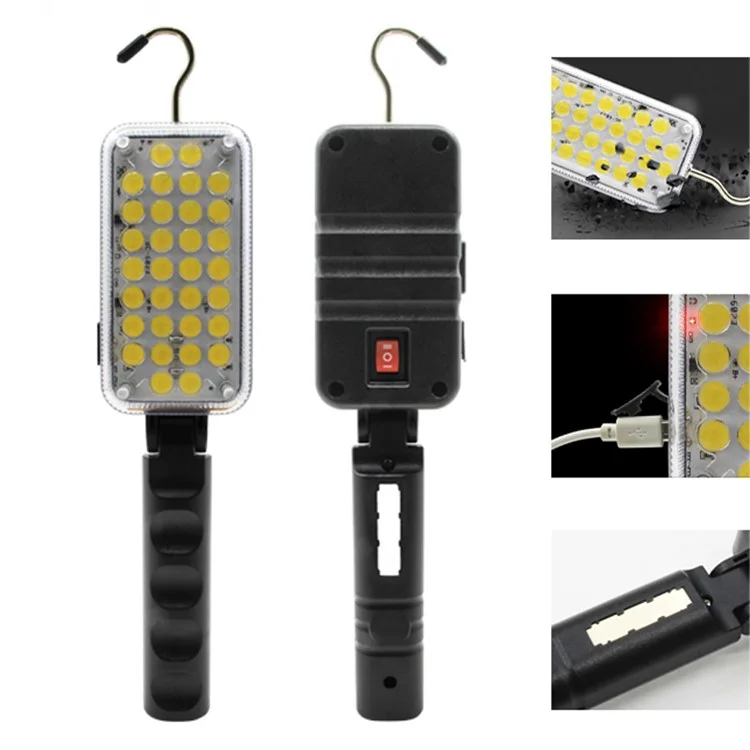 32 Led Luz de Trabajo Magnético Linterna Portátil USB USB Recargable Tienda de Tuerca Colgante Lámpara de Reparación de Autos de Linterna