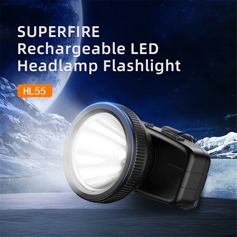 SUPERFIRE HL55 Outdoor 4-Mode Bright LED Headlight Adjustable Angle Waterproof Head Lamp Flashlight