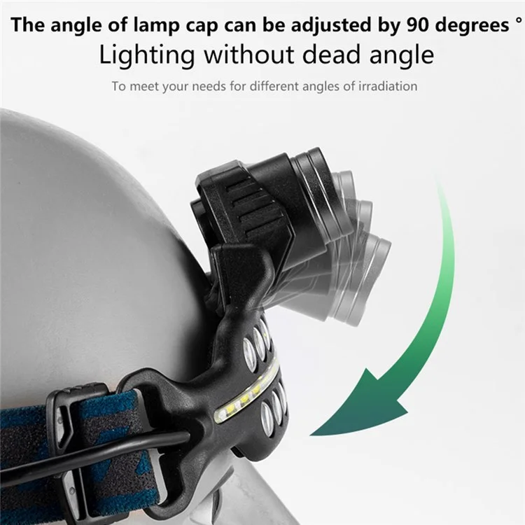 W690-2 Lampada multifunzione per la testa con regolazione a 90 gradi Mini LED Headlight per escursioni, campeggio, guida notturna