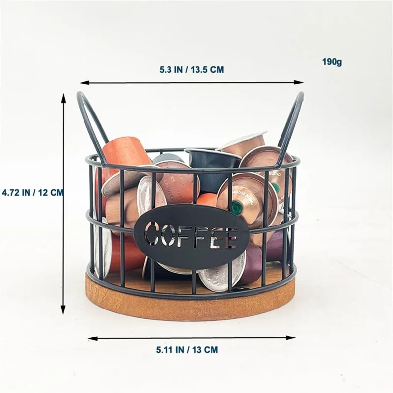 Kaffee -pod -halter Organisator K Cup Storage Basket Mit Griffen Für Küchentätigkeit Kaffee Bar - Schwarz