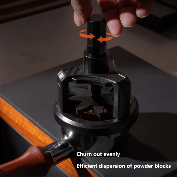 Outil de distribution de café 58mm Distributeur d'aiguilles à espresso Niveleur rotatif (SANS certification FDA)