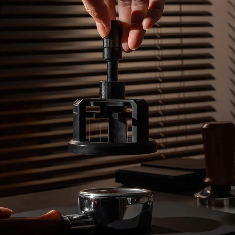 Outil de distribution de café 58mm Distributeur d'aiguilles à espresso Niveleur rotatif (SANS certification FDA)