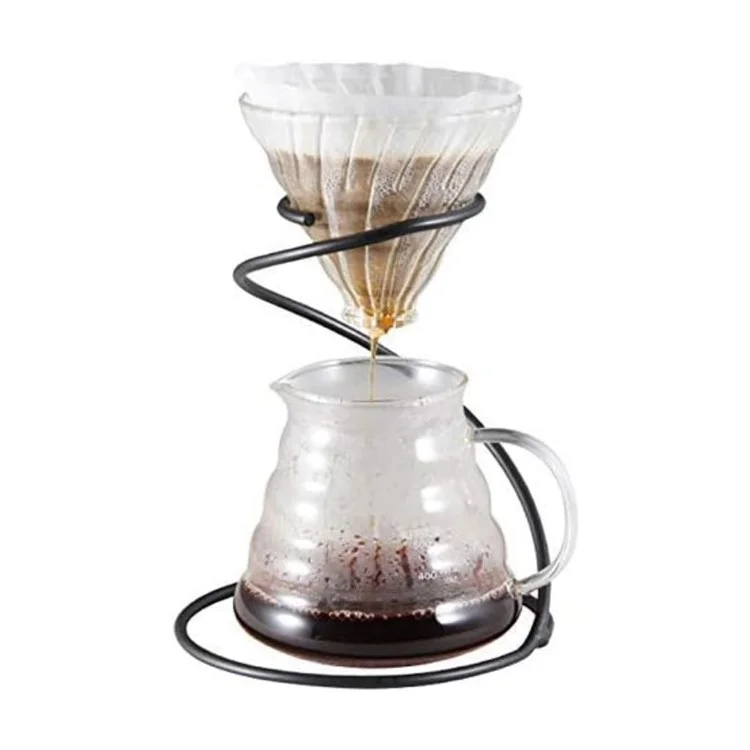Iron Coffee Pour Over Stand Serpentine Filter Holder Drip Coffee Maker Display Dripper Rack