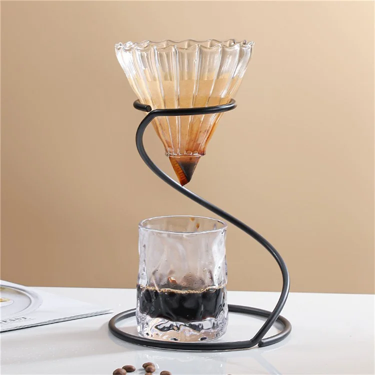 Iron Coffee Pour Over Stand Serpentine Filter Holder Drip Coffee Maker Display Dripper Rack