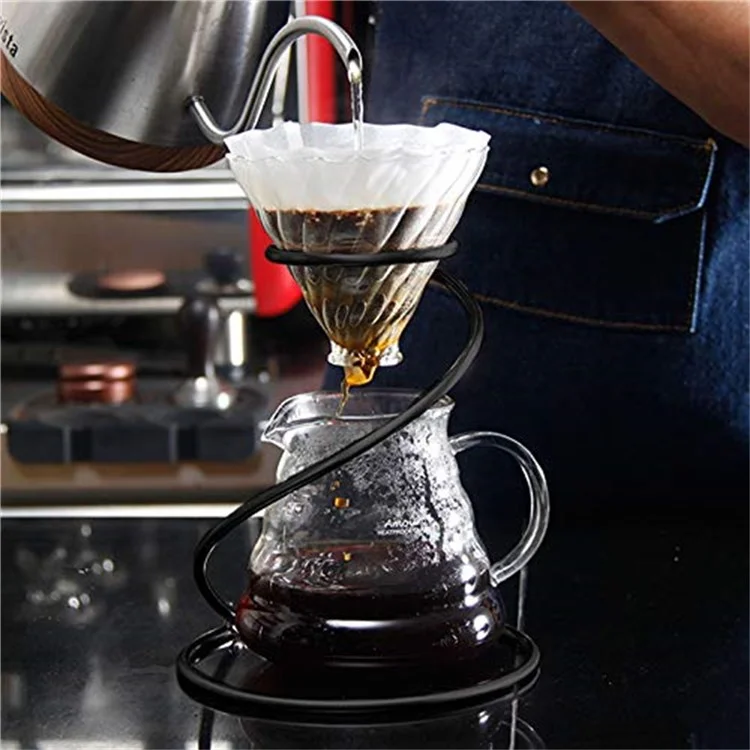 Iron Coffee Pour Over Stand Serpentine Filter Holder Drip Coffee Maker Display Dripper Rack