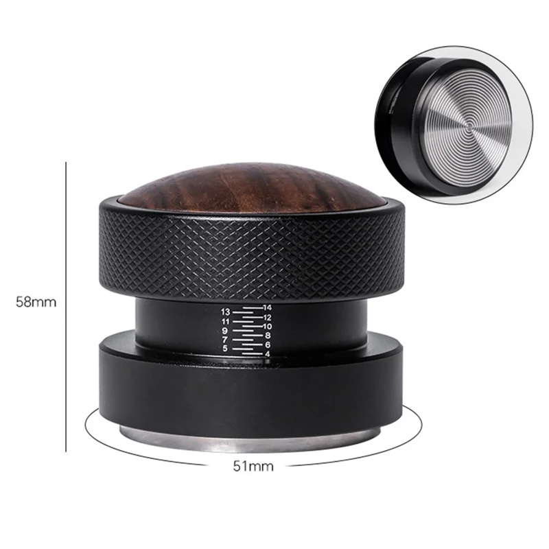 Calcador de Café com Rosca Autoajustável, Calibrado por Gravidade, Distribuidor de Espresso em Aço Inoxidável 304 (Sem BPA, Sem FDA) - 51mm