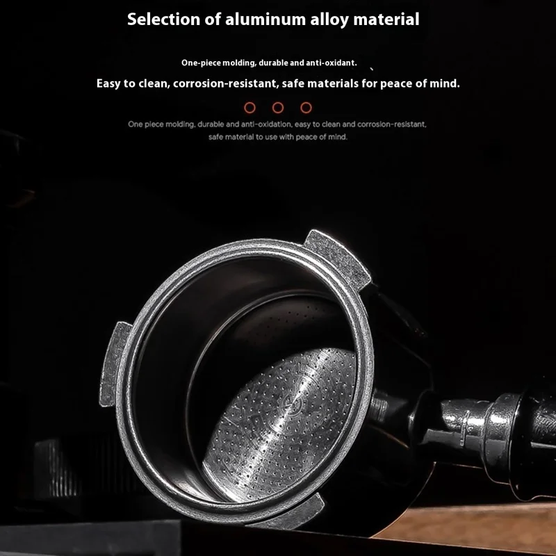 Delonghi EC680 / EC685 Machine à café Portafiltre sans fond en alliage d'aluminium de 51 mm avec poignée en silicone (sans BPA, sans FDA)