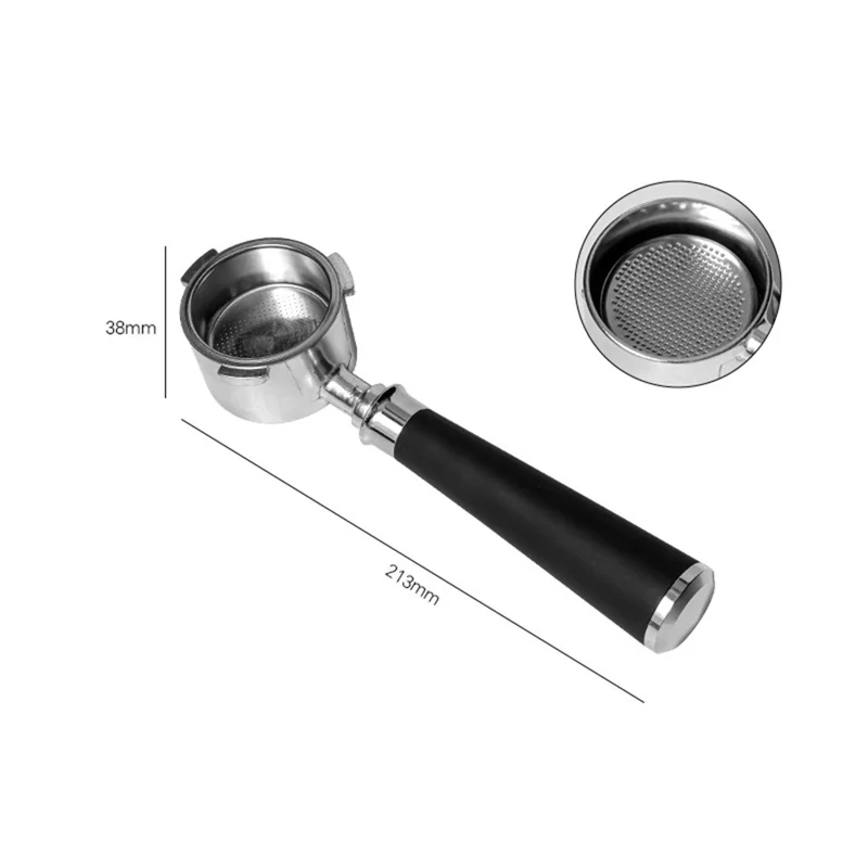 Delonghi EC680 / EC685 Machine à café Portafiltre sans fond en alliage d'aluminium de 51 mm avec poignée en silicone (sans BPA, sans FDA)