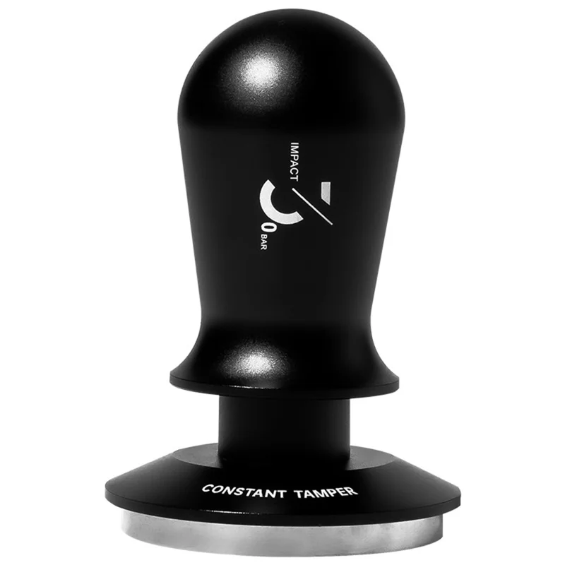 Ferramenta de Distribuição de Espresso Tamper de Café Ajustável com Mola de Pressão (Sem BPA, Sem FDA) - 51mm / Preto