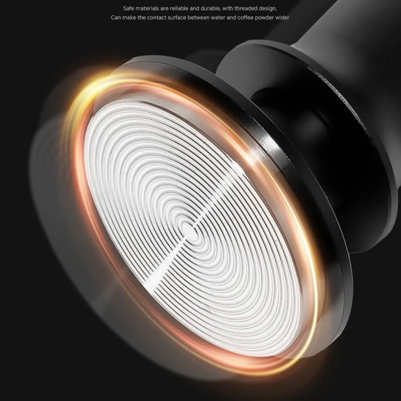 Ferramenta de Distribuição de Espresso Tamper de Café Ajustável com Mola de Pressão (Sem BPA, Sem FDA) - 51mm / Preto