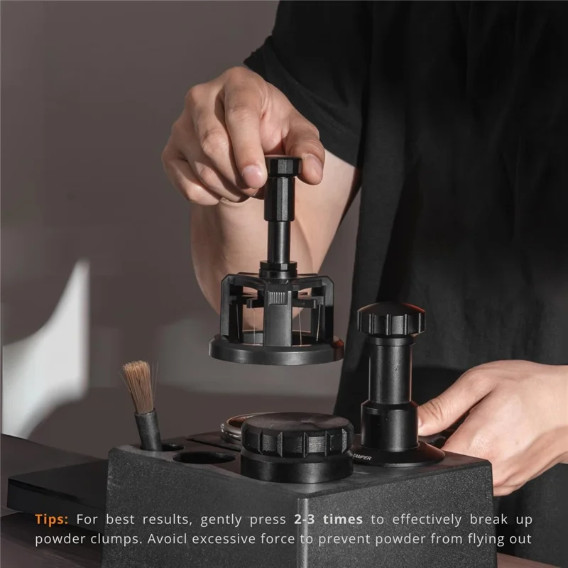 Coffee Distribution Tool Magnetic Base Adjustable Depth Needle Espresso Powder Distributor (BPA-Free, No FDA) - 51mm