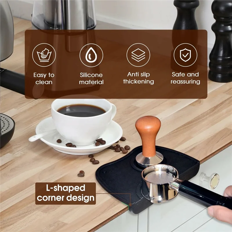 IAOSEN Stor espresso-knokkassette 6 tommer ABS kaffegrundbeholder med aftagelig gummistang og skridsikker bund til privat og kommerciel brug