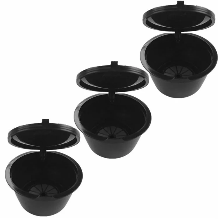 3PCS Coffee Machine Universal Capsule Cup Reusable Cup Coffee Filter BPA-free No FDA Certified Replacement with Spoon for Dolce Gusto - Sky Blue