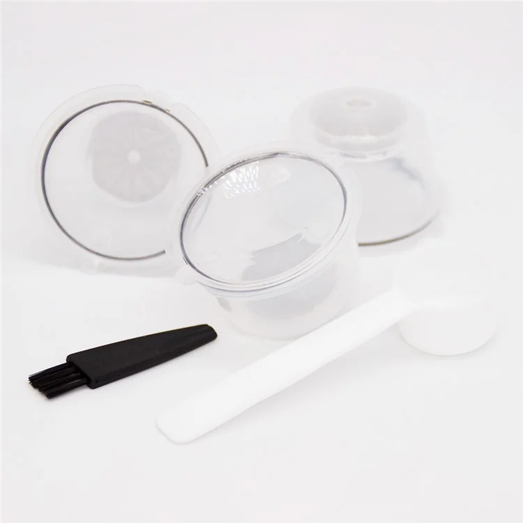 3PCS Coffee Machine Universal Capsule Cup Reusable Cup Coffee Filter BPA-free No FDA Certified Replacement with Spoon for Dolce Gusto - Sky Blue
