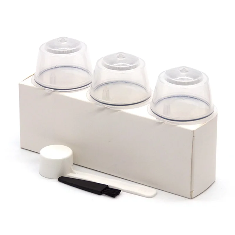 3PCS Coffee Machine Universal Capsule Cup Reusable Cup Coffee Filter BPA-free No FDA Certified Replacement with Spoon for Dolce Gusto - Transparent