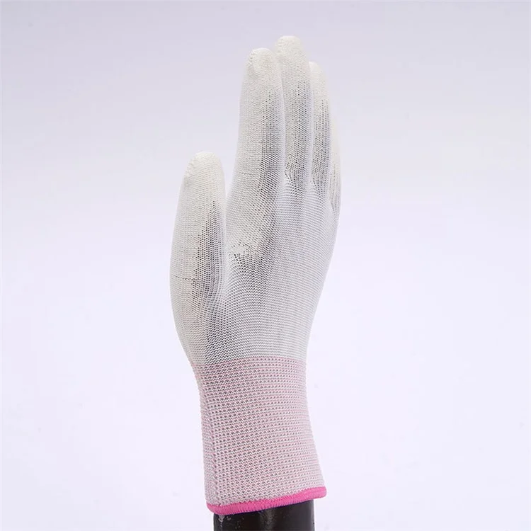 12 Pairs Latex+Nylon Gloves Anti-static Anti-skid Hand Protection Gloves, Size S - White