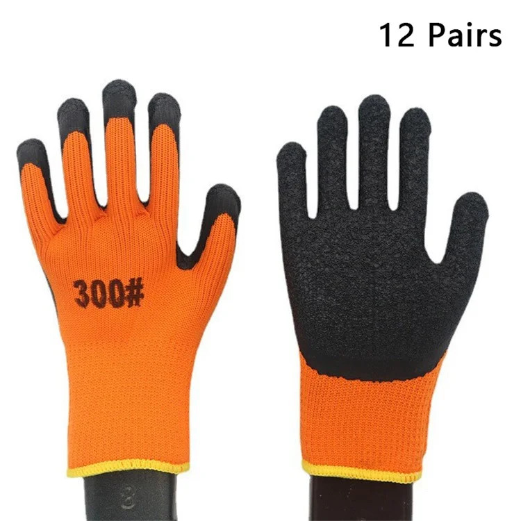 10 Pairs Thicken Knitted Gloves Terry Lining Breathable Labor Protection Gloves - Wrinkled Type