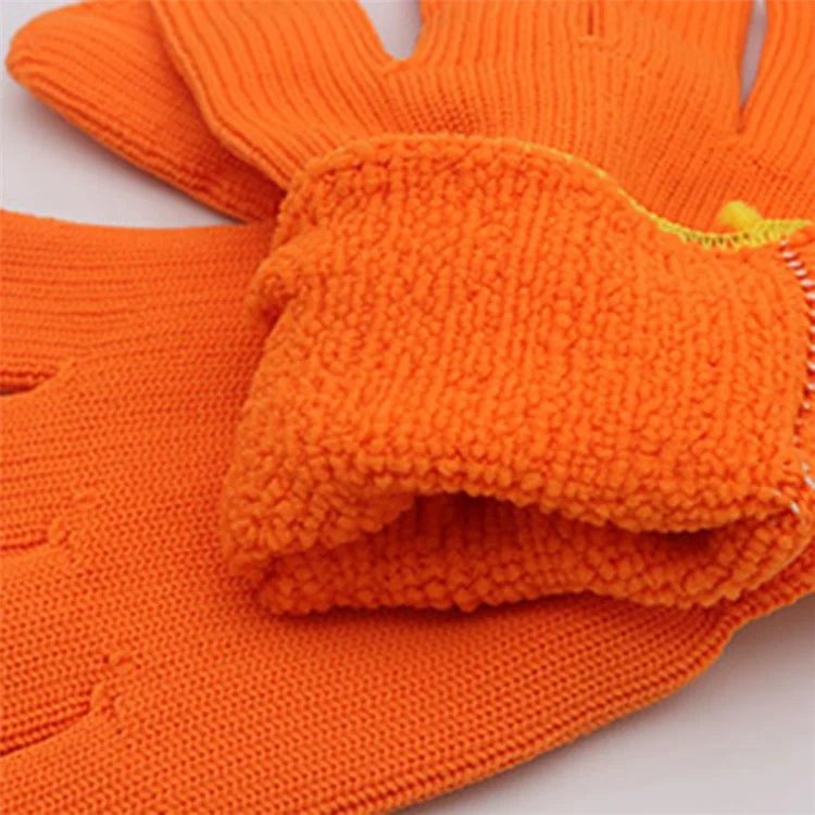 10 Pairs Thicken Knitted Gloves Terry Lining Breathable Labor Protection Gloves - Wrinkled Type