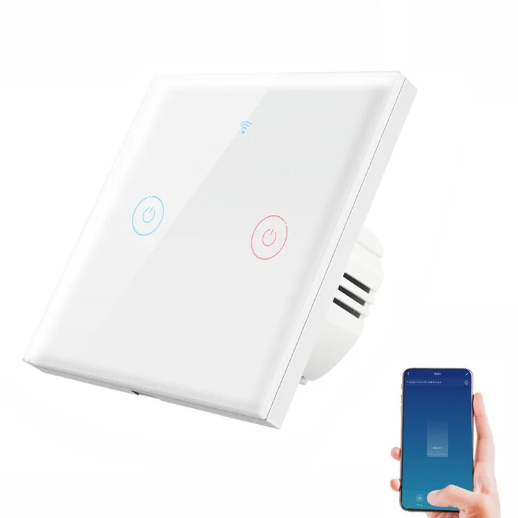 Smatrul TMW401 Tuya WiFi 433mhz Plug de Parede de Toque Sem Fio EU Interruptor Para o Google Home Alexa, 2 wi -fi de Gangue - Branco