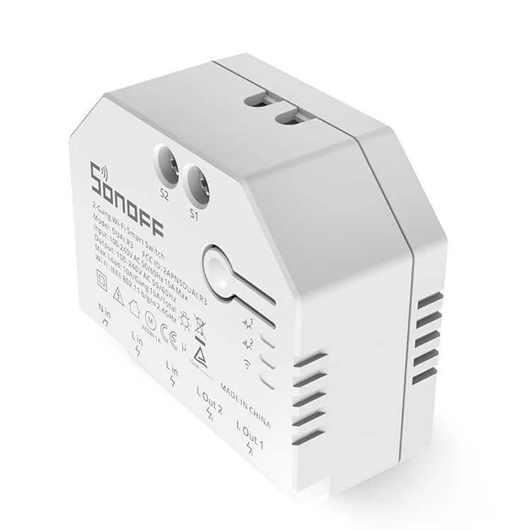 SONOFF DUALR3 Interruptor Inteligente WiFi de 2 Circuitos Módulo de Disjuntor de 2 Vias com Medidor de Energia Controle Remoto 