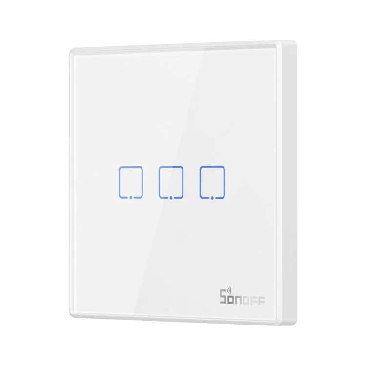 SONOFF T2EU1C-RF 3 Gang 433MHz Wireless Stick-on Smart Wall Switch Two-way Control Wiring Free Controller