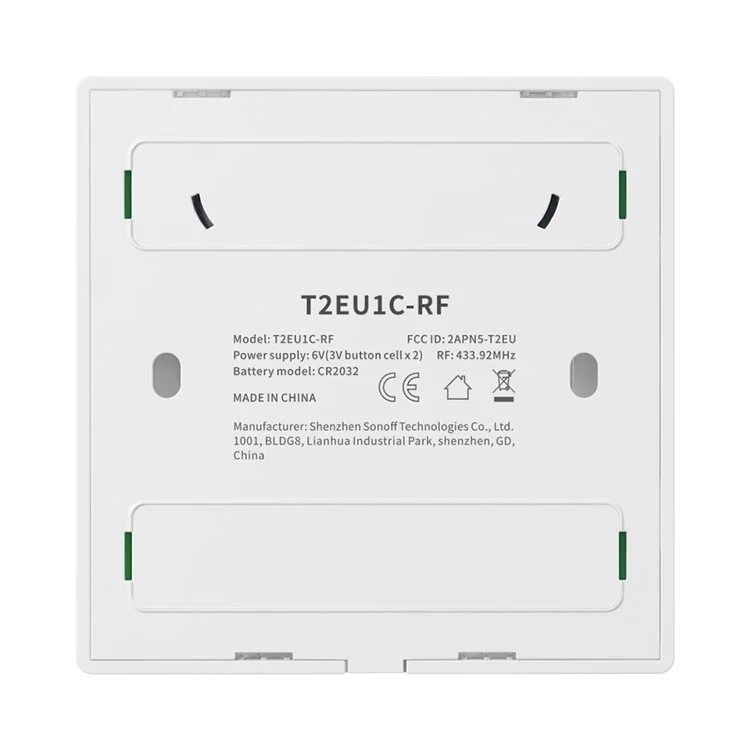 SONOFF T2EU1C-RF 3 Gang 433MHz Wireless Stick-on Smart Wall Switch Two-way Control Wiring Free Controller