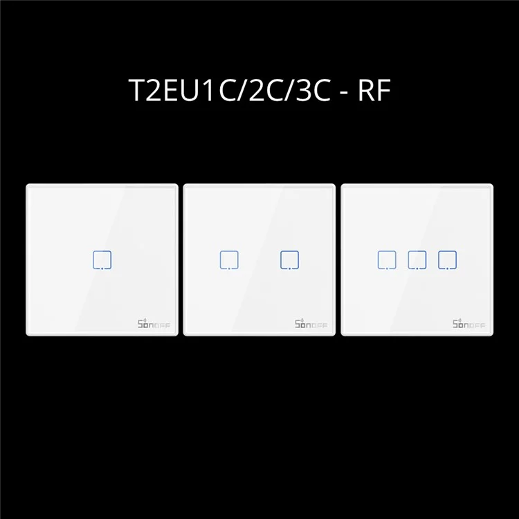 SONOFF T2EU1C-RF 3 Gang 433mHz Stick-sur-le-montre Smart Wall Smart Wall Switch Câblage De Contrôle À Double Sens Contrôleur Libre