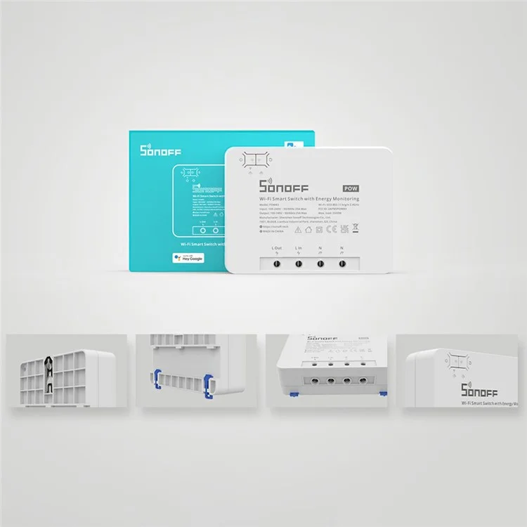 SONOFF POWR3 High Power Smart Switch Medição de Energia WiFi Home Voice Control Switch