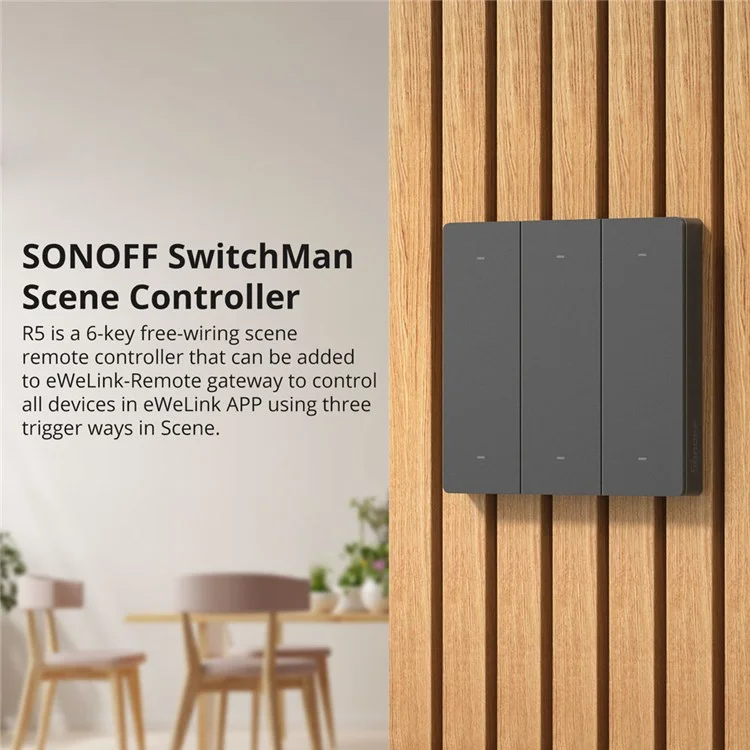 Sonoff R5 Smart WiFi Wireless Touch Wall Remote Controller Interruttore a 6 Bang Switch Switch Scene Lighting Control